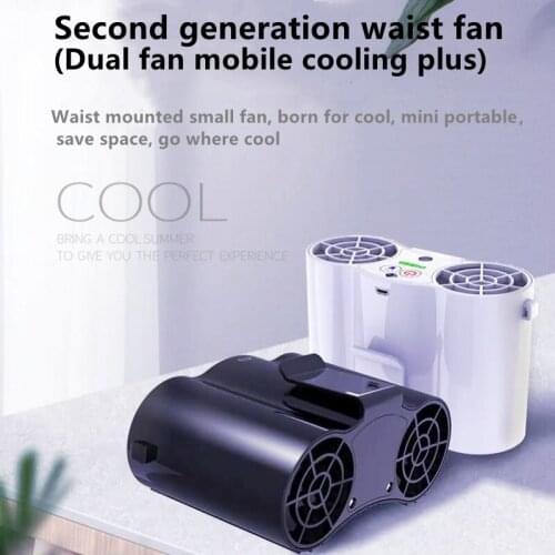 USB Waist Fan Mobile Cooling Fan large wind power replaceable battery