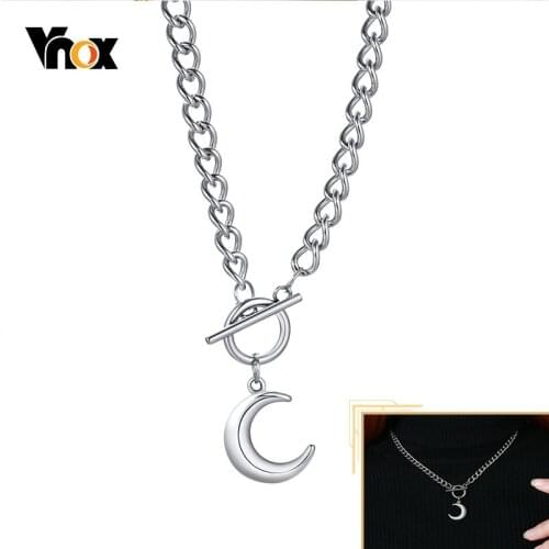 Vnox Assorted Moon Heart Butterfly Pendant Necklaces for Women,Never Fade Stainless Steel Elegant Lady Party Street Jewelry