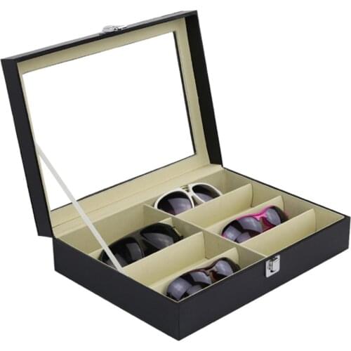 Sunglasses Display Box Storage Box Eye Glasses Case Portable 8 Grids Home Decoration Glasses 1 PC Glasses Storage Case