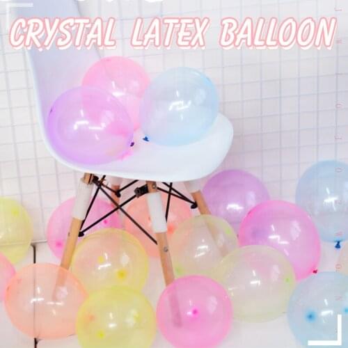 100pcs/lot 10inch Crystal Balloon Transparent Latex Balloons Pearl Bubble Birthday Party Decorations Kids Globo Helium Balloon