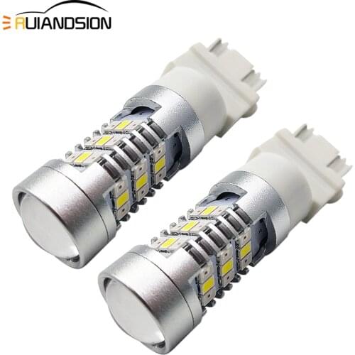 1PC CK BASE AC/DC12-24V 3157 Switchback Led Bulbs White&Yellow Dual Color P27/7W T25 Led DRL Turn Signal Tail Brake Stop Light