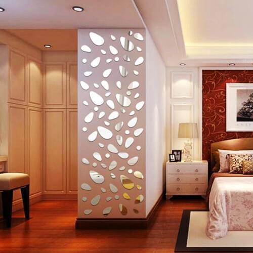 12pcs/set 3d Diy wall sticker decoration mirror wall stickers for TV background home decor Modern Acrylic decoration wall art