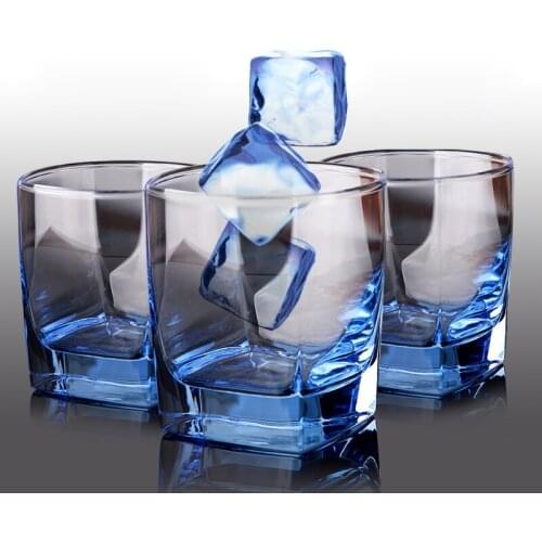 6pc/set Lead-free Crystal Cups Colorful glass Tea cups Glass Beer Glass Wine Cup Bar Hotel Party Drinkware