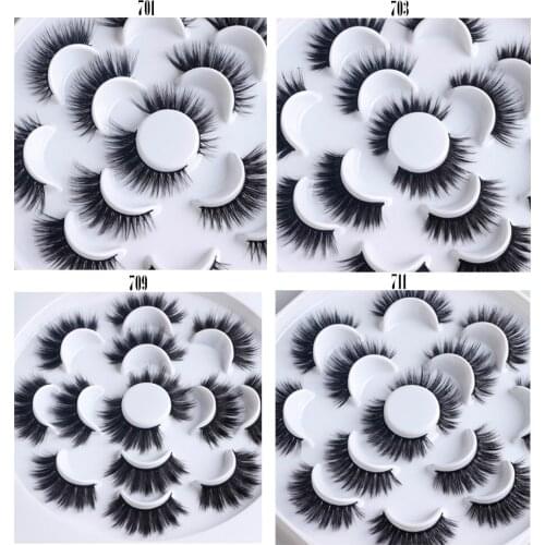 35 pairs false eyelashes 6D mink lashes 0.07 C thick 6d minkfur eyelashes fashion eye lash 7 pairs per pack 5 packs