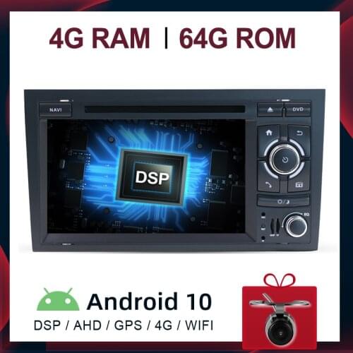DSP PX6 4G+64G Car DVD Multimedia Player Autoradio Android 10.0 For Audi A4 2003 2004 2005 2006 2007 2008 2009 2010 2011 Carplay