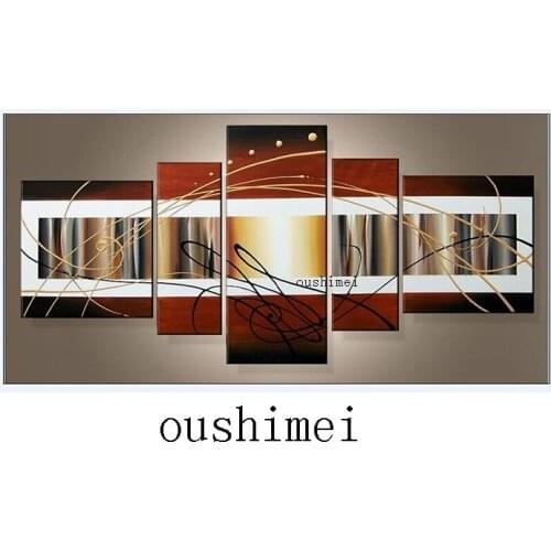 Free Shipping Fashionable Modern Abstract Hand Painted Hang Pictures On Canvas Oil Painting No Frame For Home Decor by Handmade