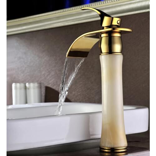 Free shipping gold pvd single hole Sink Faucet Mixer Tap Bathroom Vessel Vanity Sink Faucet
