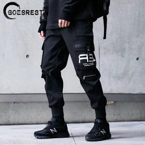Hip Hop Casual Side Pockets Harem Pants Men Streetwear Joggers Sweatpants Cargo Trousers Men Harajuku 2020 Autumn Men Pants