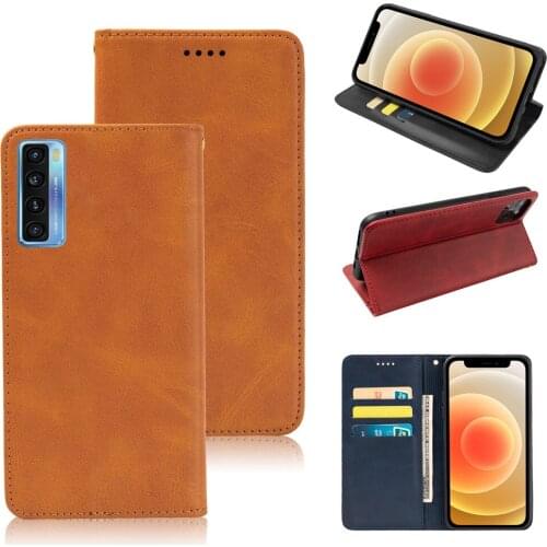 Luxury Business Leather Case For TCL 20L+ 20L 20 Lite Plus T775H T775B Back Flip Phone Wallet Cover Magnetic Stand Book