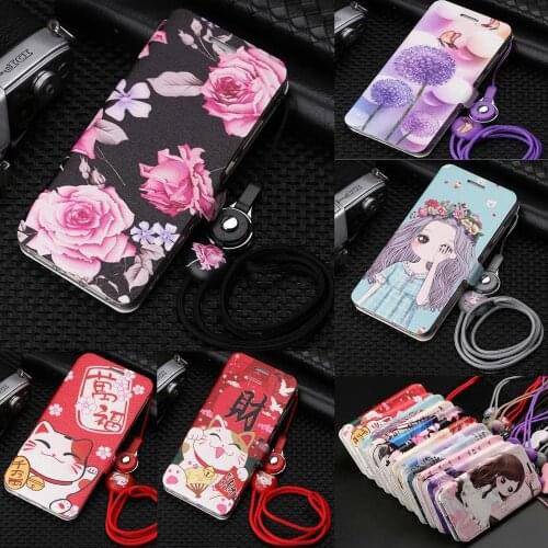 For Xiaomi Redmi 5A Cute Painted Flip Wallet Stand Leather Case For Xiaomi Redmi Note 4 4X 4A Note 5 Pro Mi Mix 2S Mi 8 Funds