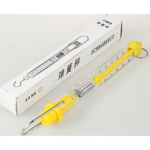 Plastic Tubular Spring Scale, 2.5kg Weight Capacity, Force Meter Spring Dynamometer Bar Physics Mechanical Experiment