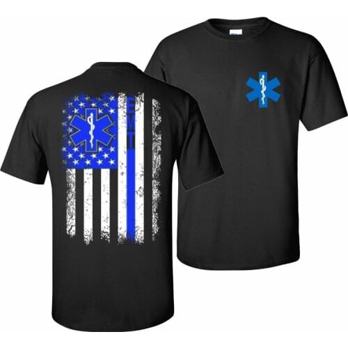 EMS EMT Thin Blue Line Nurse T-Shirt Paramedic Occupational Summer Cotton Short Sleeve O-Neck Unisex T Shirt New S-3XL