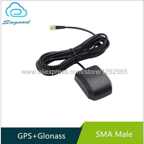 GPS+Glonass antenna car navigation old satellite signal strong positioning tracker SMA male needle RG174 3M cable