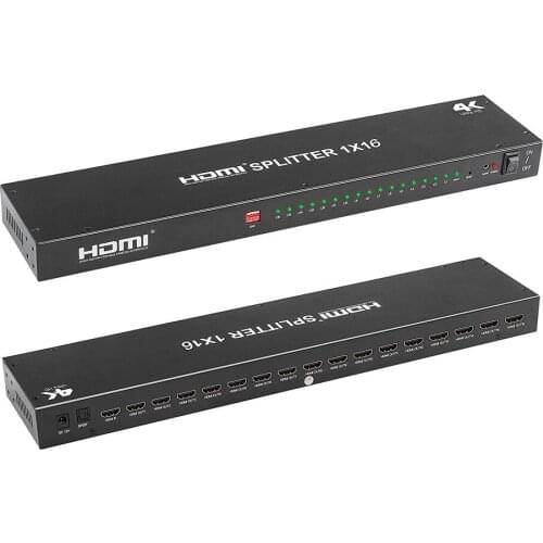HDCP 1.4V 16 Way HDMI Splitter 4K@30hz 1080p@60hz HDMI Switch 1X16 Splitter Rack 1 in 16 Out Amplifier Multi-interface output