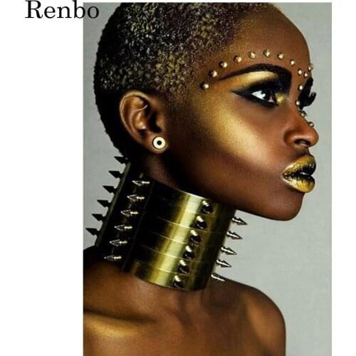 Diamond Painting African Woman Black Gold Art Diamond embroidery 5d Cross Stitch diy full square diamond mosaic drill decoration