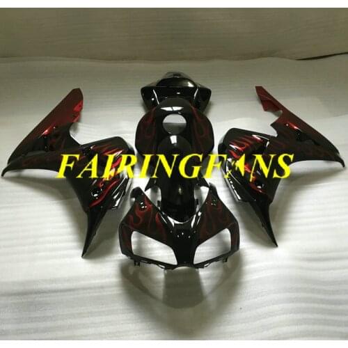Injection mold Fairing kit for HONDA CBR1000RR 06 07 CBR 1000 RR CBR 100RR 2006 2007 Red flames Fairings bodywork+gifts HB31