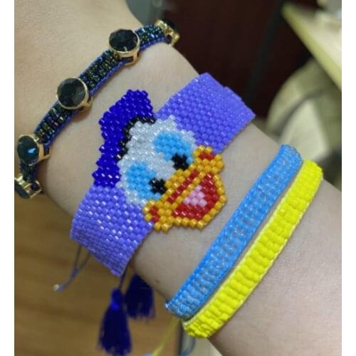 Pretty Bead Cute fashion colorful duck Miyuki crystal rhinestone bracelet jewelry