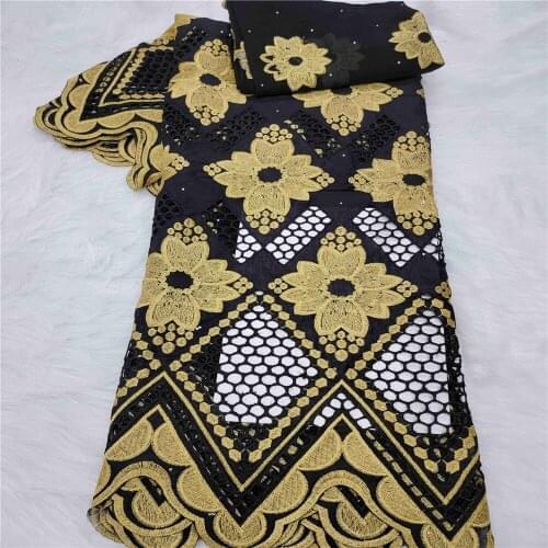 SJ Lace Handcut Lace African Dry Lace Fabric Swiss Voile Lace With Stones For Wedding 100% Cotton Lace Fabric Dress h2-65