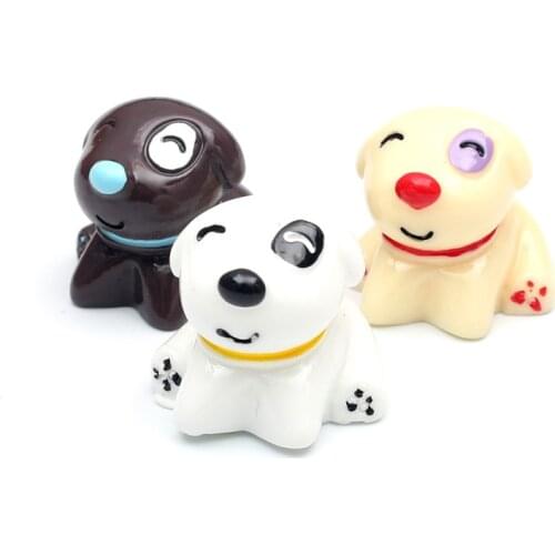 LF 15Pcs Mini Cute Resin Dog Decoration Crafts Flatback Cabochon Figurines & Miniatures For Home Decoration Accessories Modern