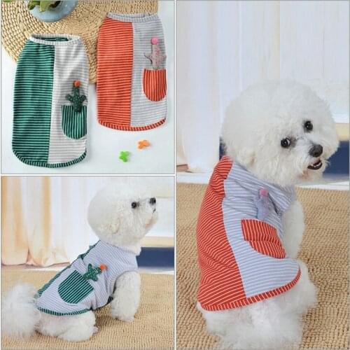 Cute Cactus Print Pet Dog Tshirt Vest for Small Dogs Summer Puppy Cat Clothes Chihuahua Yorkshire Shirts Pets Clothing Outfit