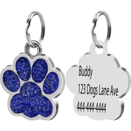 MYLONGINGCHARM Free engraving Petlover gift Custom Dog Tag For Dogs Personalized Glitter Dog Name Tag Engraved Dog Cat ID Tag