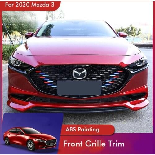 For Mazda 3 2020 2021 Front Grille Trim Sticker Car Accessories ABS Painting