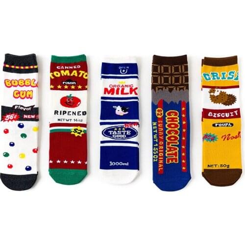 New European and American Style Unisex Trendy Socks Personalized Pattern Socks Mens Trend in Tube Socks