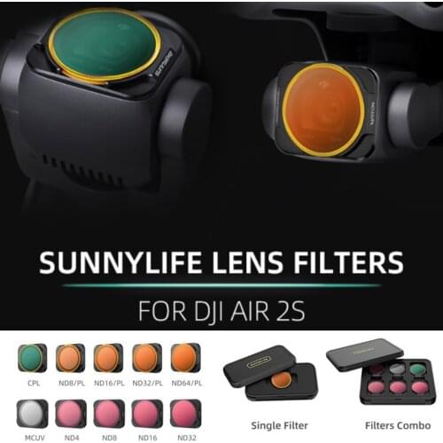Drone Lens Filter Adjustable CPL Filters ND32 ND16 ND8/PL ND64/PL MCUV Camera Filter Kit For DJI AIR 2S Accessories