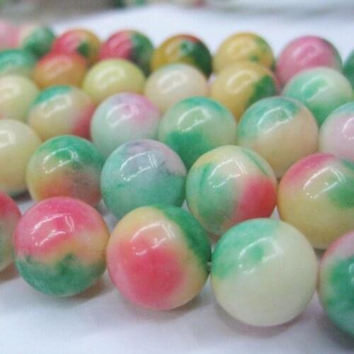 4 style 6mm 8mm 10mm 12mm dyed multicolor natural stone diy round chalcedony jades diy loose beads jewels making 15inch MY5155