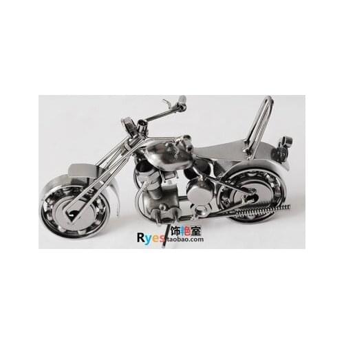 Wholesale/retail, free shipping, Vintage metal Harleyte large wrought iron motorcycles vintage car model creative living room cr