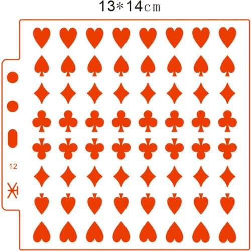 Poker suit plastic mold shield DIY cake scrapbook stencils hollow Embellishments printing lace ruler Valentines Day