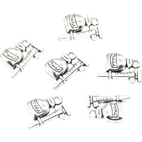12pcs Syringe Charms Syringe Pendants Antiqued Tibetan Silver 18*13*2mm