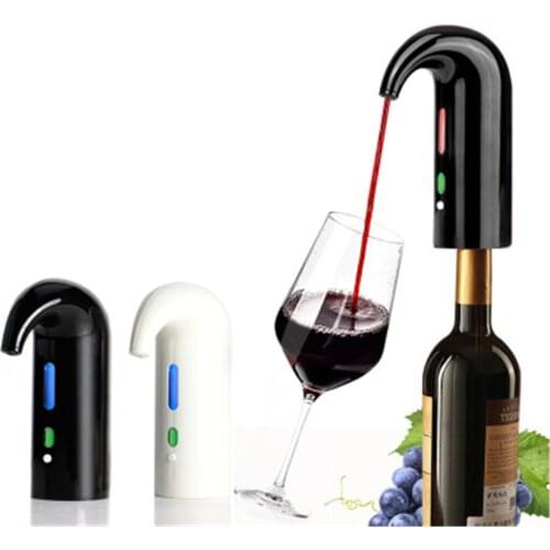 Portable Smart Wine Decanter USB Electric Red Wine Pourer Home Bar Automatic Quick Wine Aerator Dispenser Stainless Steel Tube