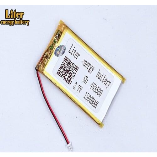 Plug 1.0-2P 453580 3.7V 1500mah e-books GPS PDA lithium battery model polymer battery recharge batteries