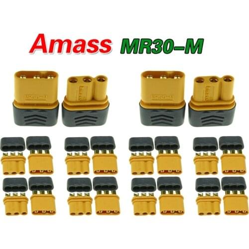 Amass MR30 MR30-M Connector Plug Upgrated of XT30 Female & Male Gold Plated For RC Parts