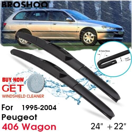 Car Wiper Blade Front Window Windscreen Windshield Wipers Blades J hook Auto Accessories For Peugeot 406 Wagon 24"+22" 1995-2004