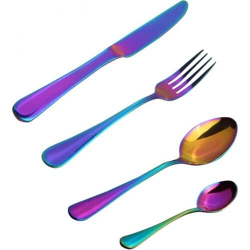 1pc/ 4pcs Dinner Wedding Travel Cutlery Stainless Steel Fork Scoops Silverware Set FBE3