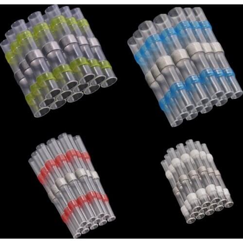 10PCS Heat Shrink Butt Terminals Waterproof Solder Seal Wire Connector Tinned Copper Insulated Electrical Cable Splice Terminal