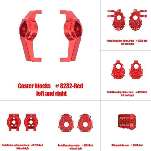 TRX4 Aluminum Front Rear Portal Drive Housing Steering Knuckle, C Hub, Portal Cover Set for 1/10 RC Crawler TRAXXAS TRX-4 Parts