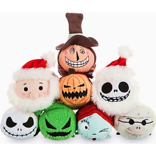 Tsum Chrimas The Nightmare Before Christmas Halloween Jack Skellington Zero Dog Screen Wipe Plush Pendant Toy for Gifts