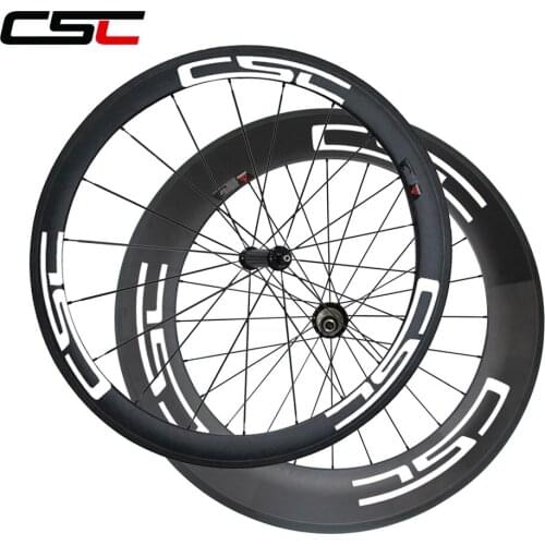 CSC carbon wheels carbon bike 23mm width deep combination front 50mm rear 88mm clincher wheels with Powerway R36 hub pillar 1420