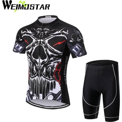 WEIMOSTAR Cycling Jersey Men Cycling GEL Pad Bib Shorts Breathable Road Bike Racing Sport T-Shirt Ropa Ciclismo Suit