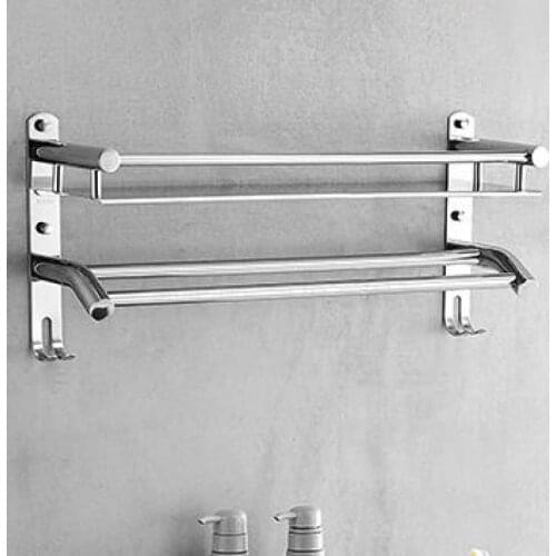 Perforation-free Towel Rack Bathroom Shelf Wall Hanging Bathroom 304 Stainless Steel Toilet Washstand Receptive Wall