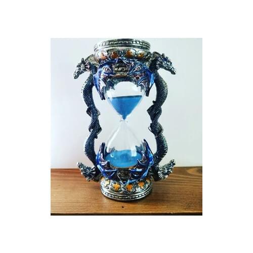Vintage blue dragon Hourglass sand timer Creative Home Living room accessories Decoration Birthday Christmas Gift for girlfriend