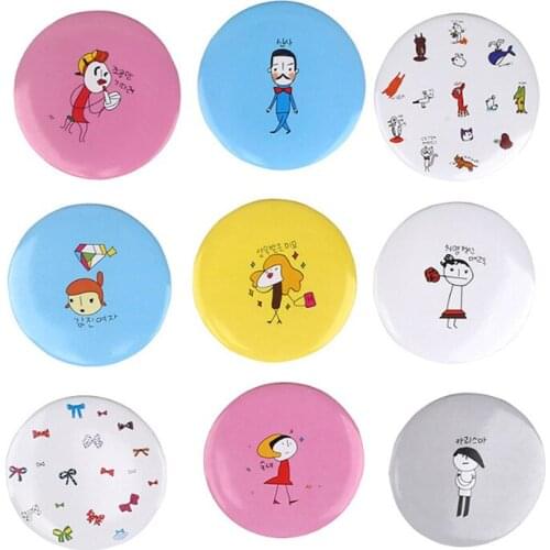 1Pc Makeup Mirror Portable Mini Makeup Mirror Travel Round Pocket Cosmetic Compact Mirror for Women Beauty