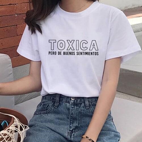 Womens T-shirt TOXICA Printed T-shirt Women Summer Short Sleeve Britney Harajuku T-shirt Streetwear O-neck Top T-shirt Female