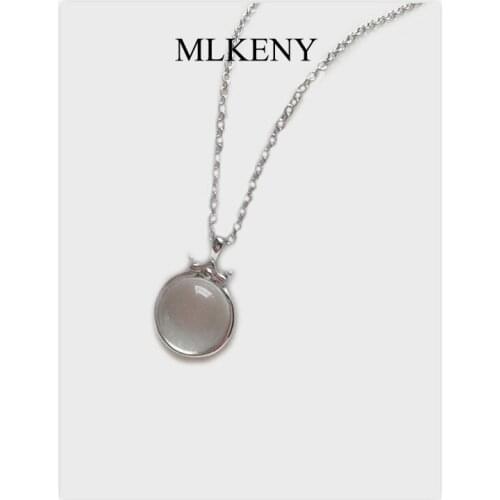 Moonlight Angel Magic Crystal Magnifying Glass Pendant Necklace Cold Style Choker Female 925 Sterling Silver Necklace