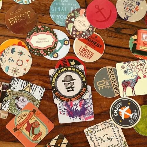1 Pack Retro Paper Sticker Boxed Cartoon Painting DIY Scrapbook Label Stickers Kawaii Student School Supplies Cute Stationery