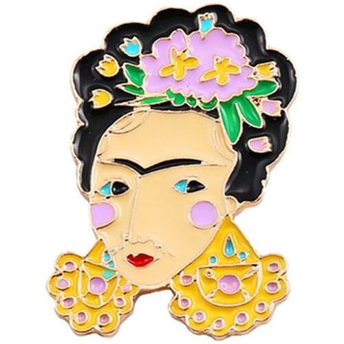2020 New beautiful women self-portrait Enamel personality Brooch pin clothing accessories holiday gift