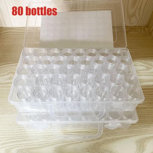 40/80/120/160 Bottles Diamond Painting Accessory Box Container Embroidery Mosaic Tools Bead Cross Stitch Plastic Drill Storage